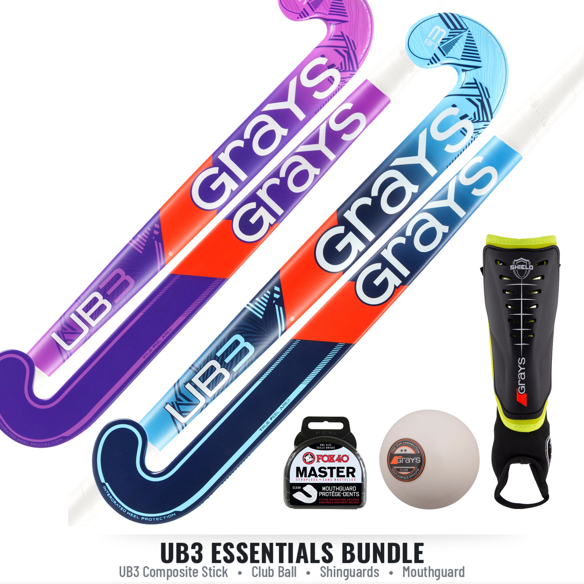 Grays UB3 Essentials Field Hockey Bundle - Blue