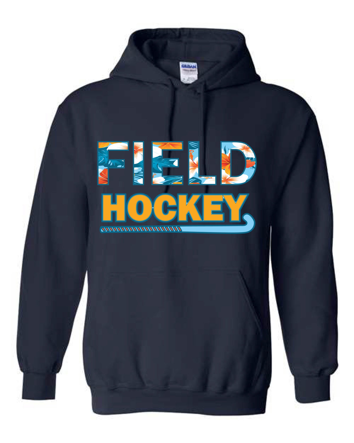 Navy Hoodie - Blue Floral