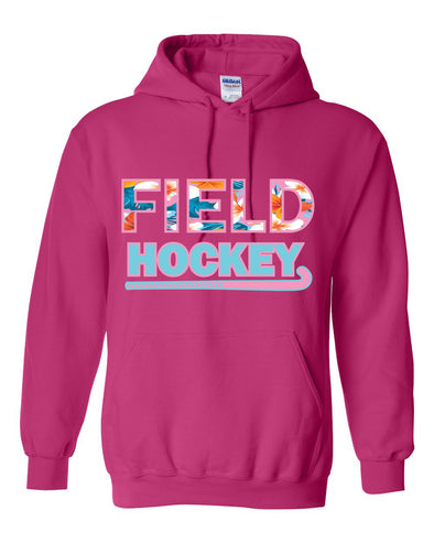 Pink Floral Field Hockey Hooded Top
